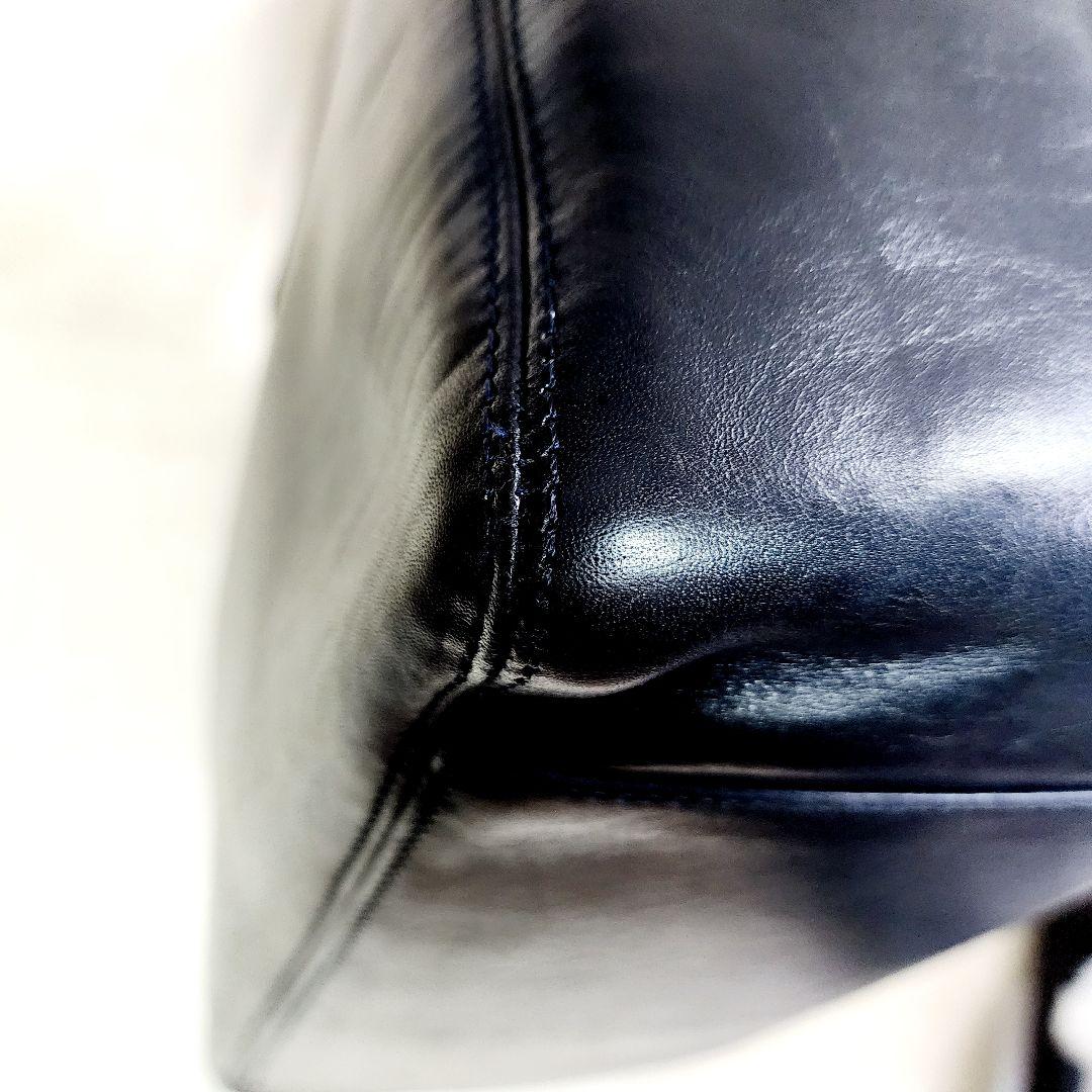 【美品】ヒロフ トートバッグ サイドポケット 肩掛け 自立　A4 スクエア型　黒