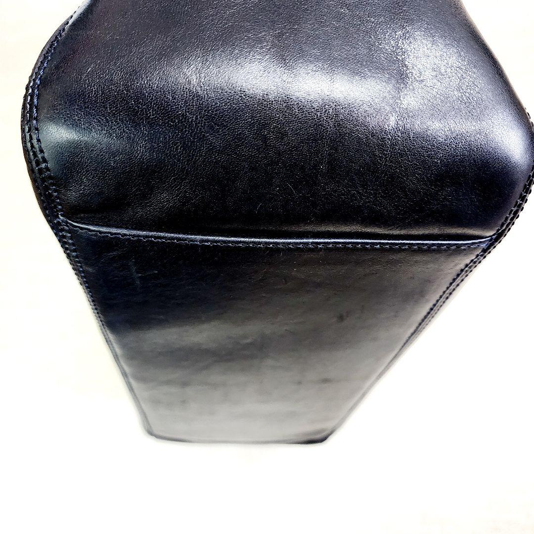 【美品】ヒロフ トートバッグ サイドポケット 肩掛け 自立　A4 スクエア型　黒