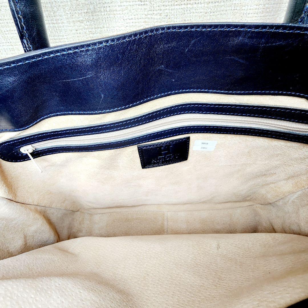 【美品】ヒロフ トートバッグ サイドポケット 肩掛け 自立　A4 スクエア型　黒