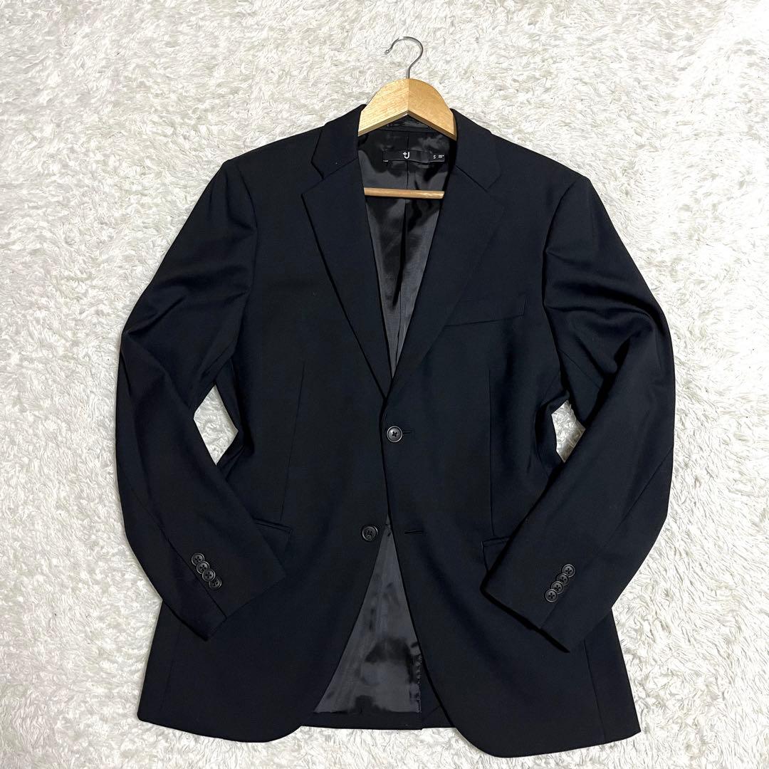 ✨極美品✨UNIQLO+J ビジネススーツ ブラック セットアップ 2ボタン 黒