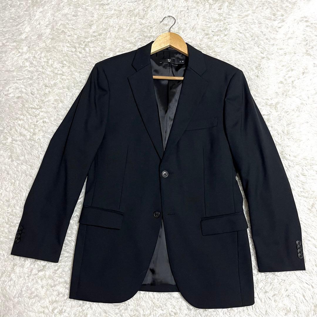 ✨極美品✨UNIQLO+J ビジネススーツ ブラック セットアップ 2ボタン 黒