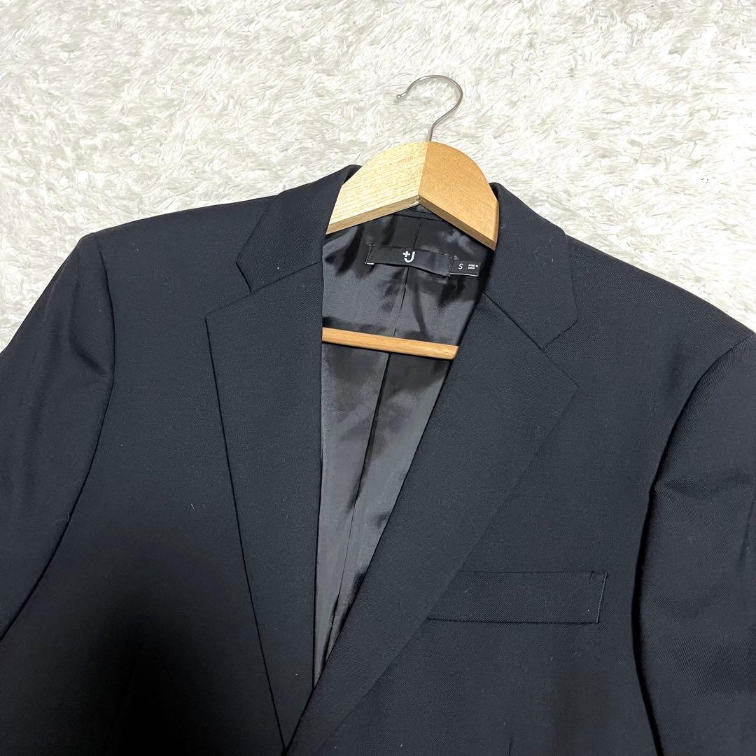 ✨極美品✨UNIQLO+J ビジネススーツ ブラック セットアップ 2ボタン 黒