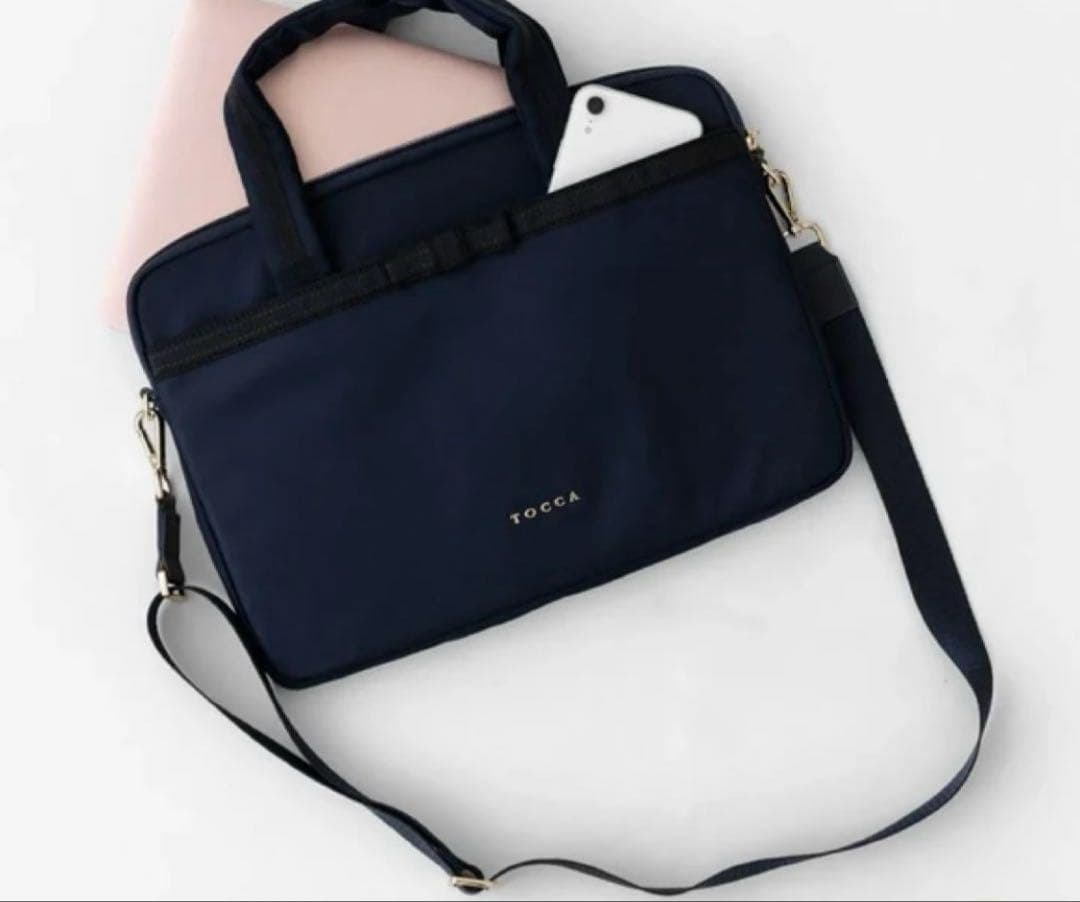 TOCCA トッカ ネイビー パソコンバッグ　リボンバッグ　PCケース