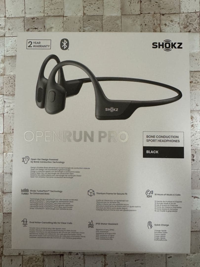 SHOKZ OPENRUN PRO 骨伝導イヤホン ブラック　未使用