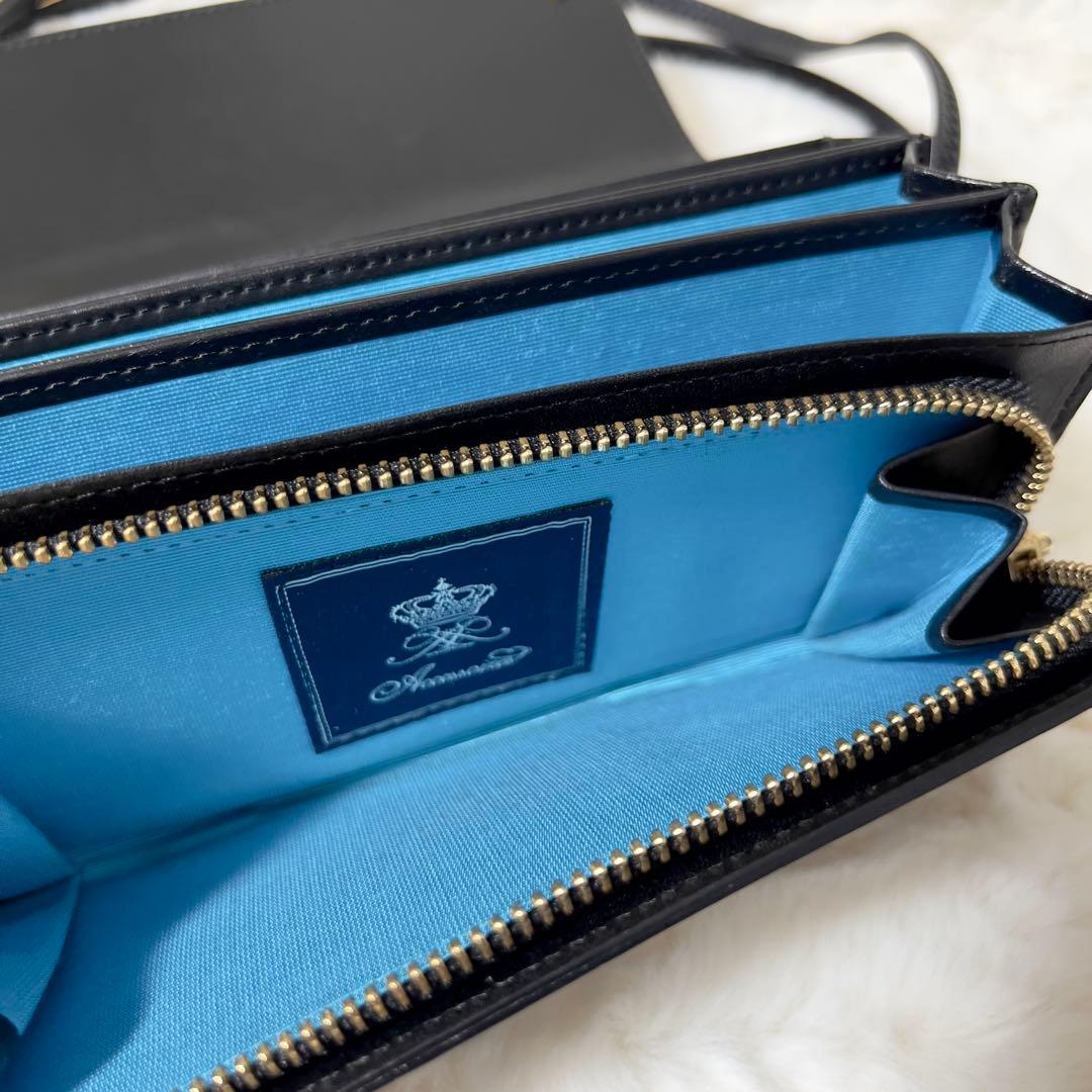 ADMJ ウォレットバッグ 長財布 2way スワロフスキー ビジュー ブラック