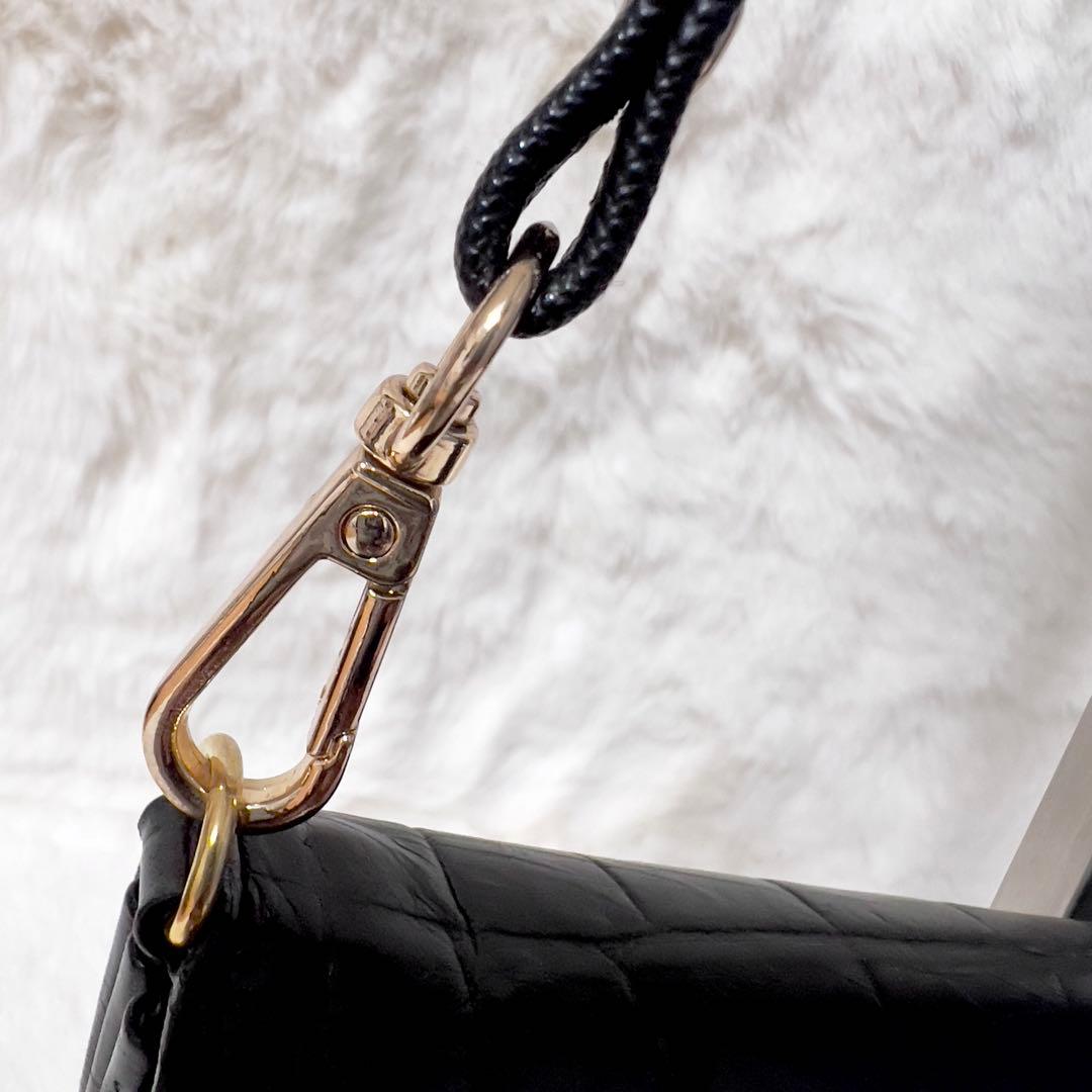 ADMJ ウォレットバッグ 長財布 2way スワロフスキー ビジュー ブラック