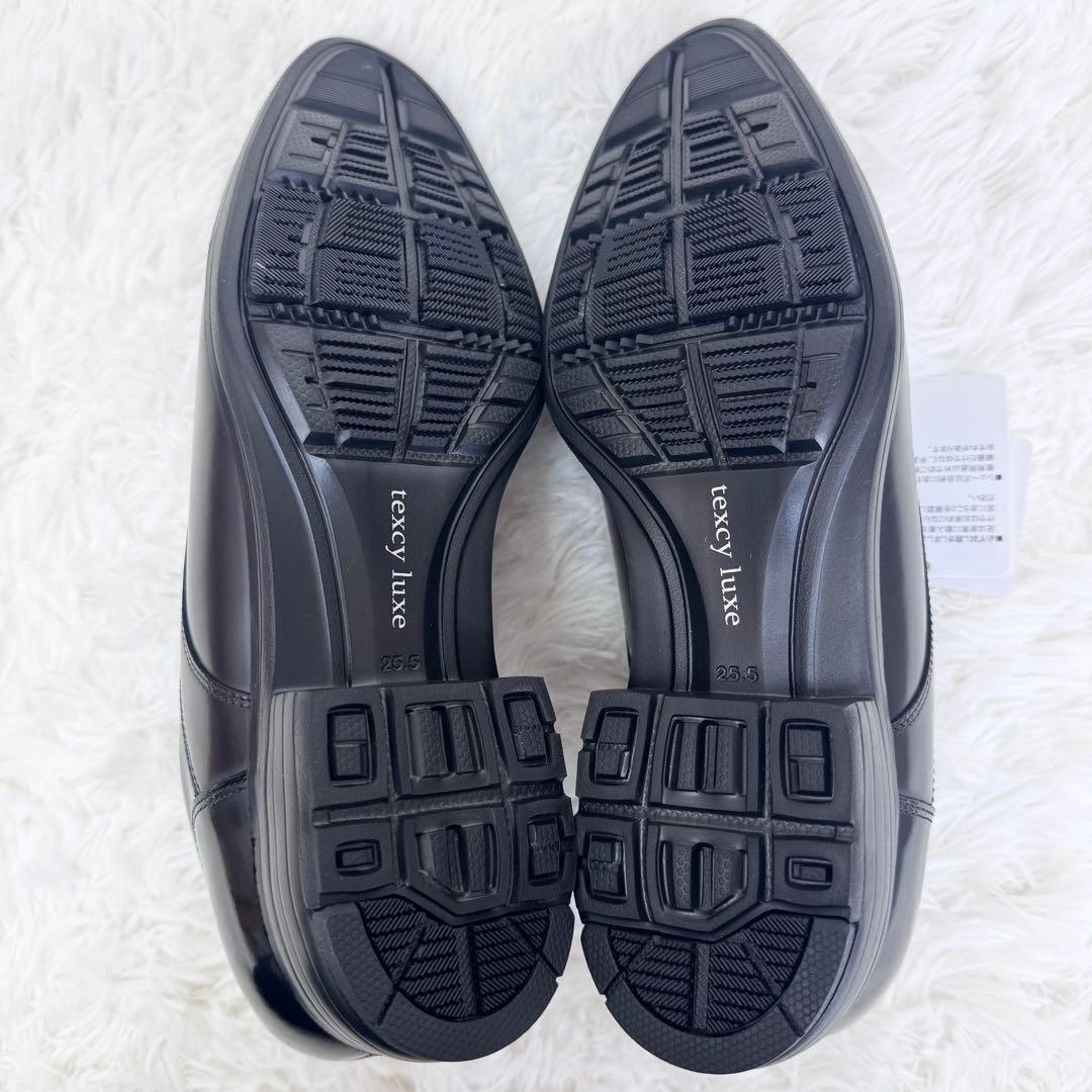 【新品タグ付】テクシーリュクス ビジネスシューズ 25.5 プレーントゥ 黒