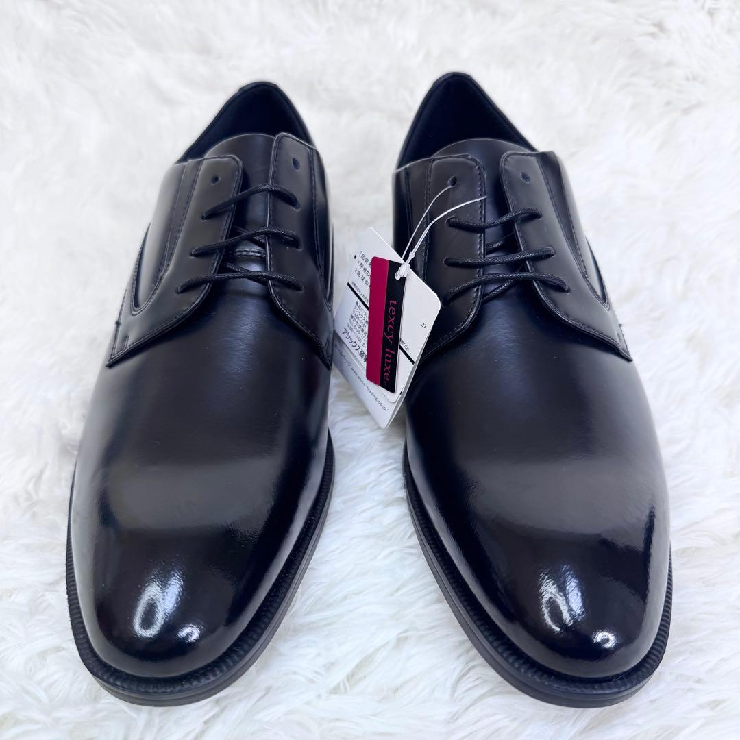 【新品タグ付】テクシーリュクス ビジネスシューズ 25.5 プレーントゥ 黒