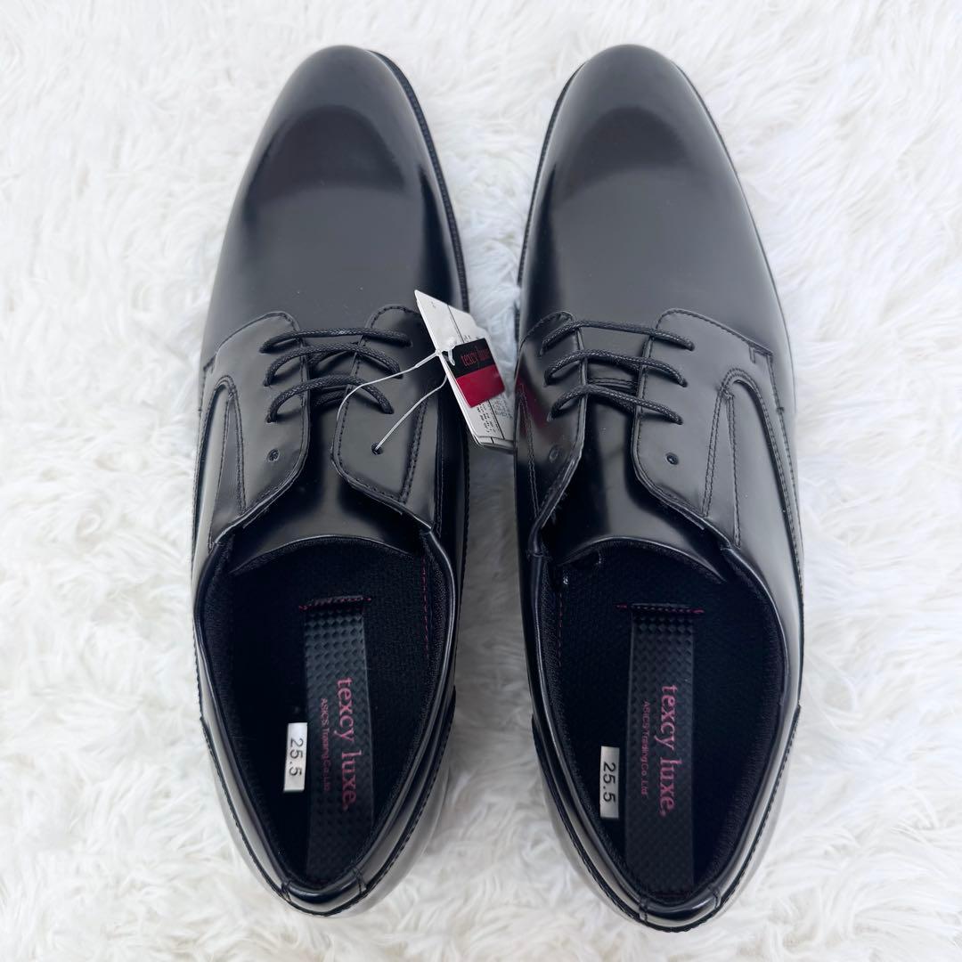 【新品タグ付】テクシーリュクス ビジネスシューズ 25.5 プレーントゥ 黒