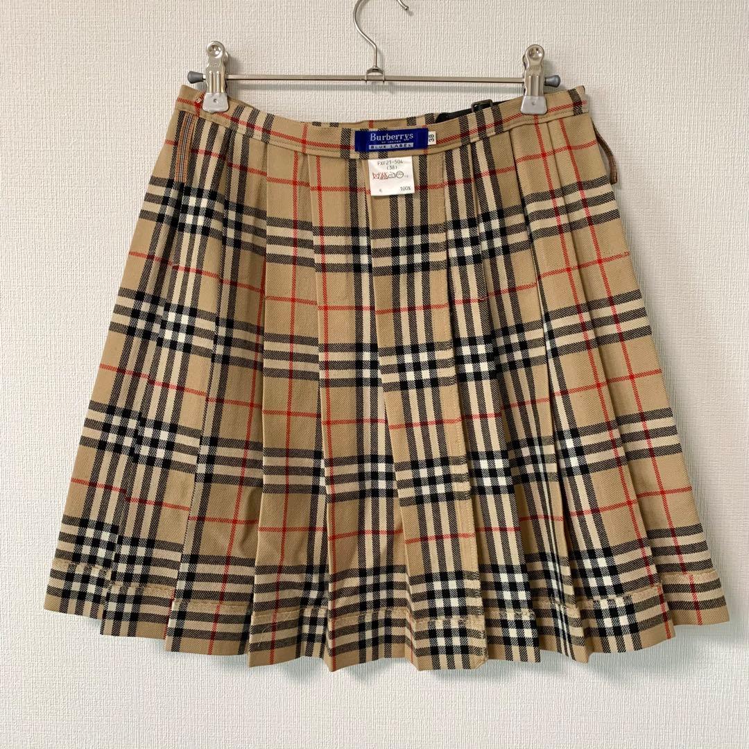 BURBERRY BLUE LABEL ノバチェック 巻きスカート 38 ウール