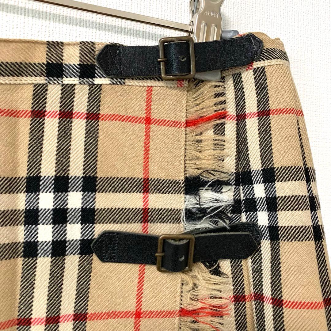 BURBERRY BLUE LABEL ノバチェック 巻きスカート 38 ウール