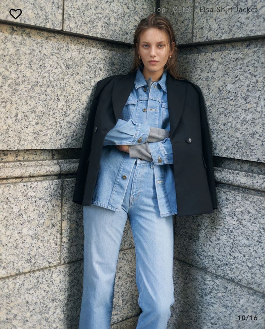 新品　GaJess シャツジャケットライトブルー M