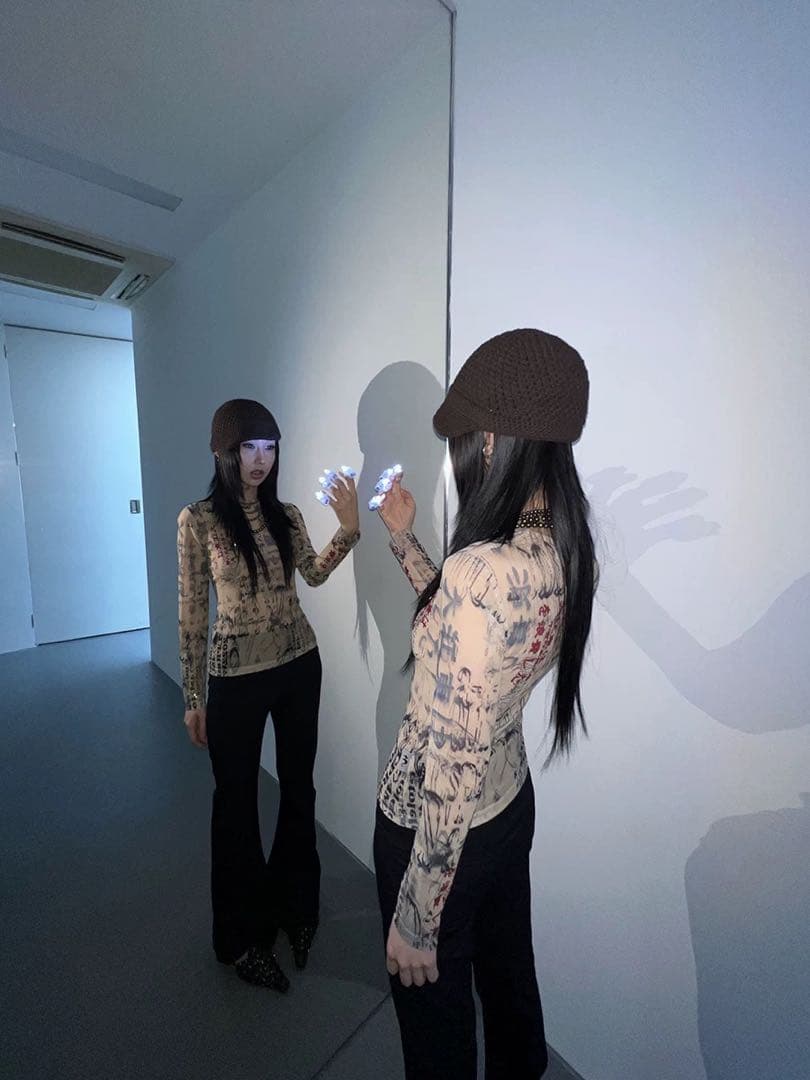 【Y2K】Fuzzykon 25SS NEOアジアンパワーネット セカンドスキン