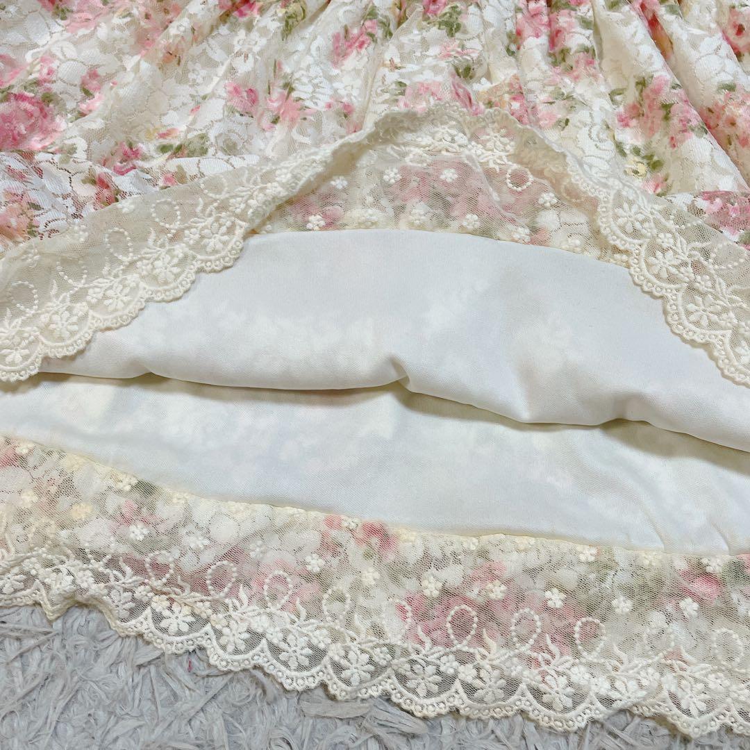 LIZ LISA リズリサ 花柄 レース チュニック ワンピース リボン 美品