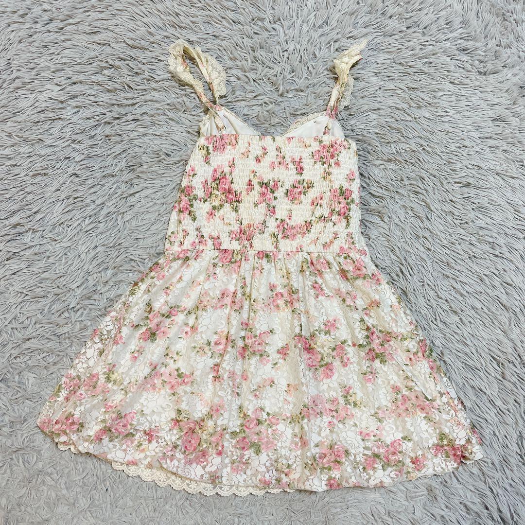 LIZ LISA リズリサ 花柄 レース チュニック ワンピース リボン 美品