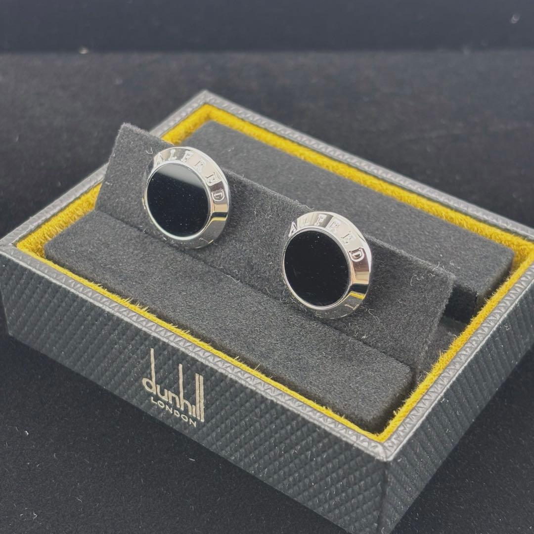 希少✨未使用　ダンヒル シルバー カフス オニキス SILVER925 箱付き