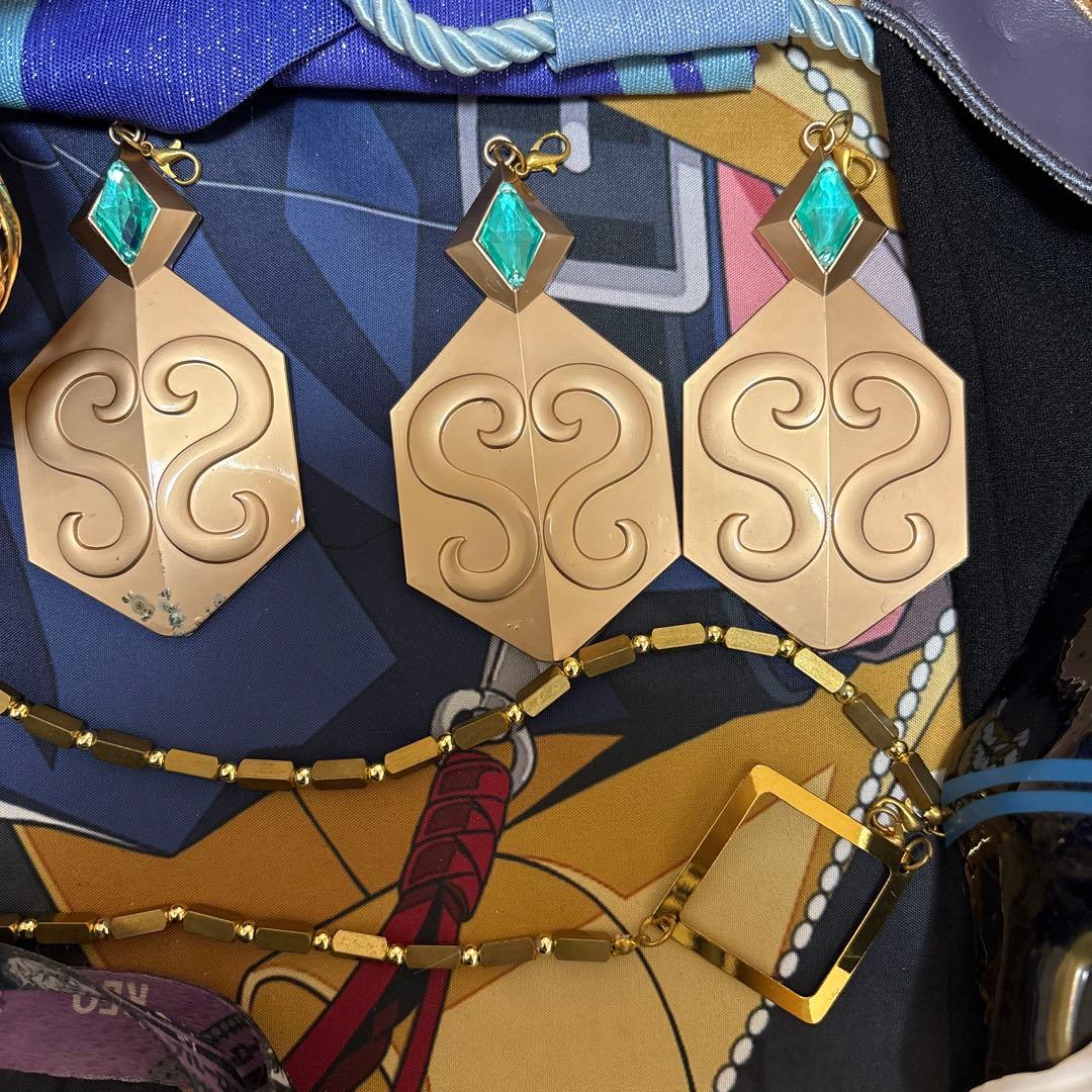 三分妄想　原神　魈　コスプレ　ウィッグ　衣装　靴　タトゥー　武器　Mサイズ