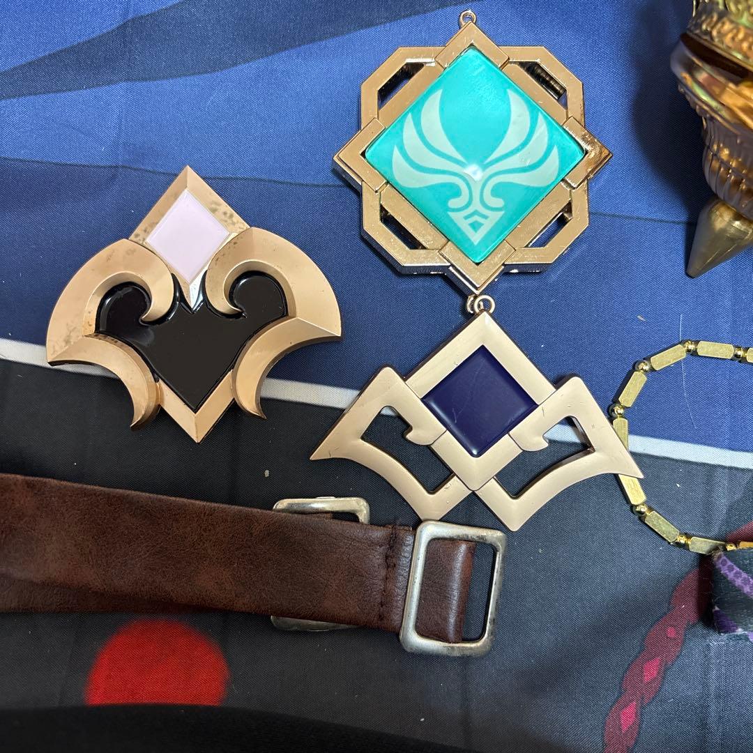 三分妄想　原神　魈　コスプレ　ウィッグ　衣装　靴　タトゥー　武器　Mサイズ