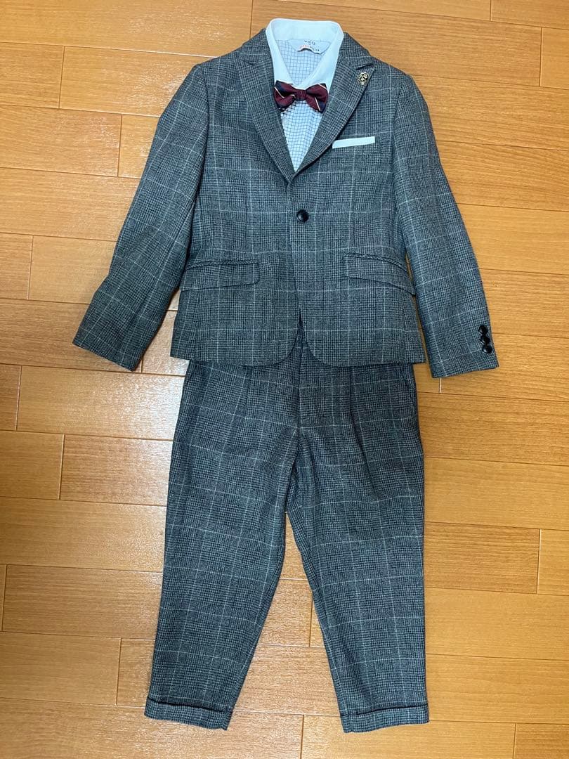 waltz by BEAMS DESIGN チェック柄 グレー スーツ130cm