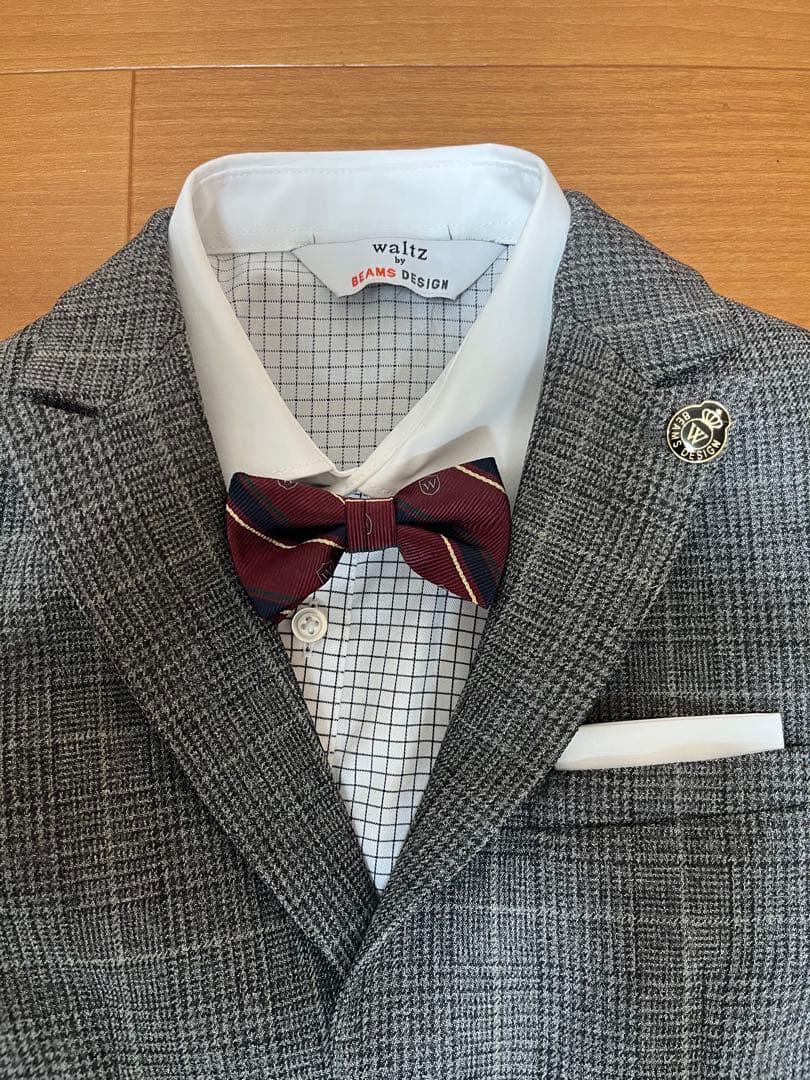 waltz by BEAMS DESIGN チェック柄 グレー スーツ130cm
