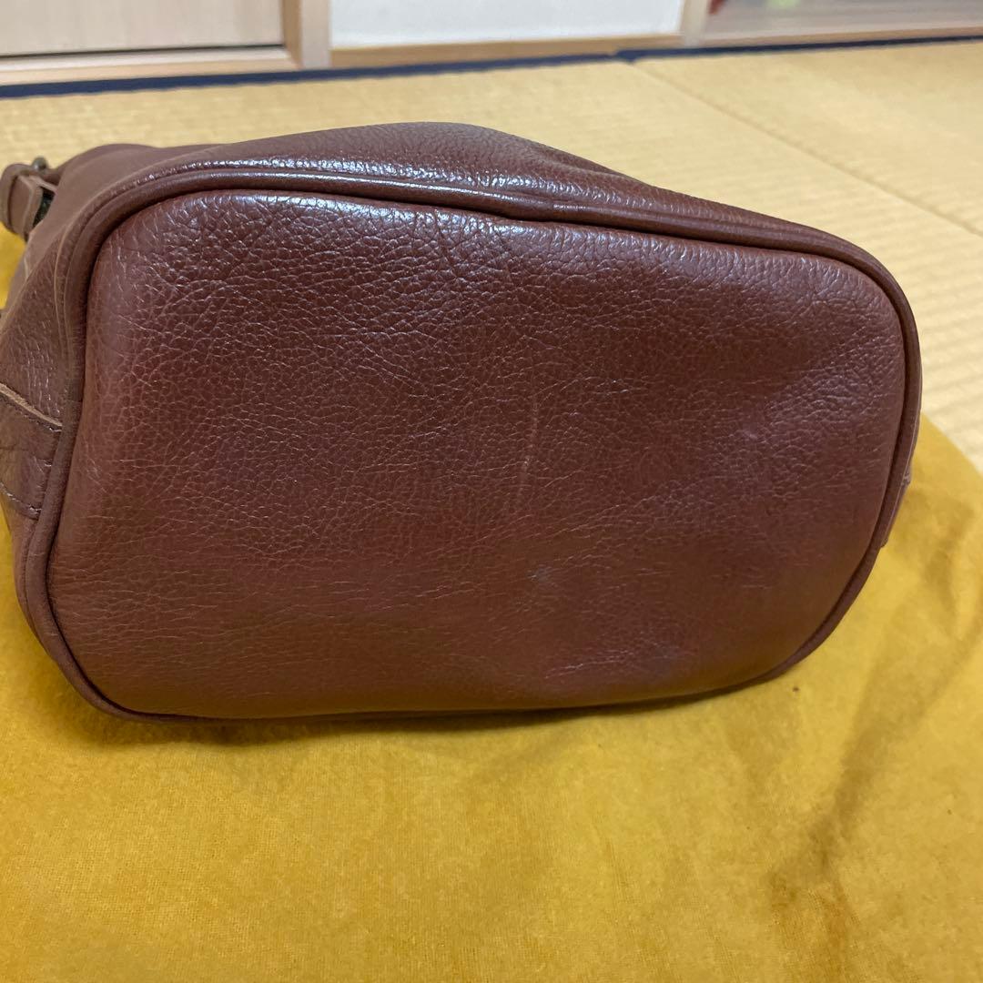 IL BISONTE ブラウンレザーショルダーバッグ