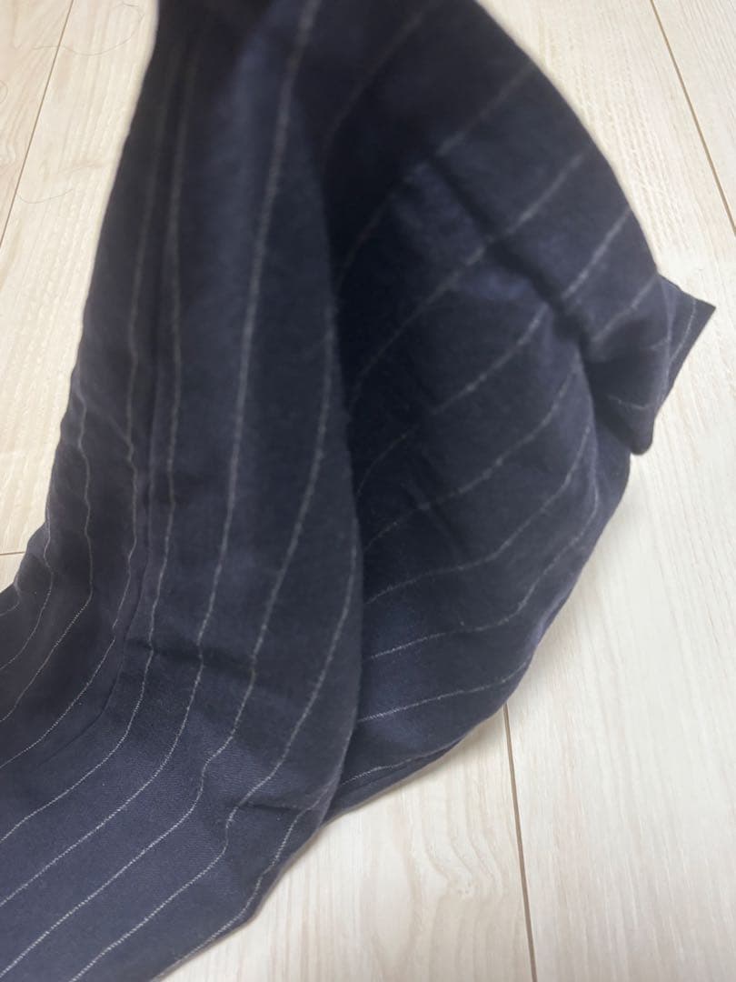 shikitari風 スラックス ストライプ ワイド ネイビー