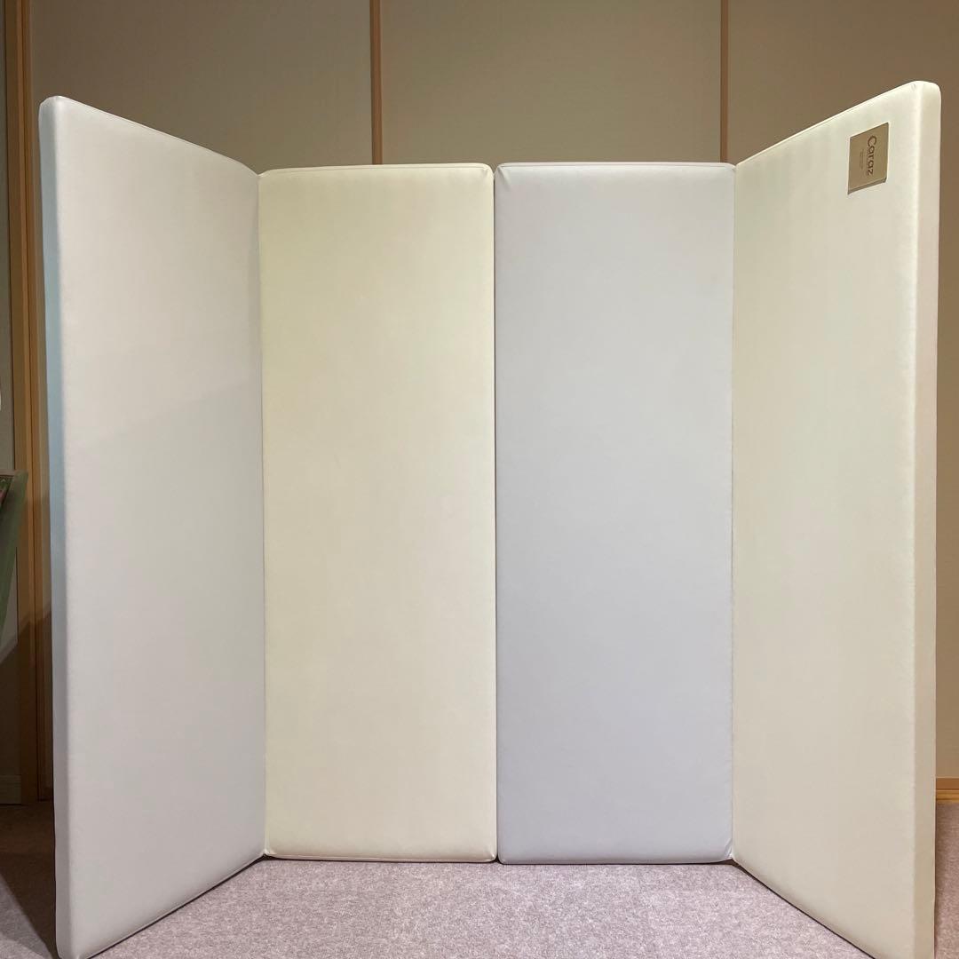 carazプレイマット　120×160×4cm ホワイト×グレー