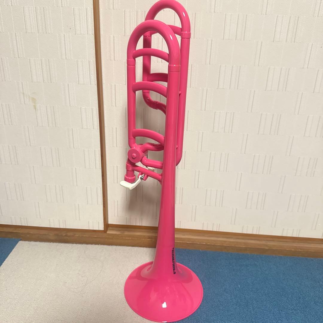 W*d様 トロンボーン プラスチック ピンク＋ケース、オイル 値下げ可能