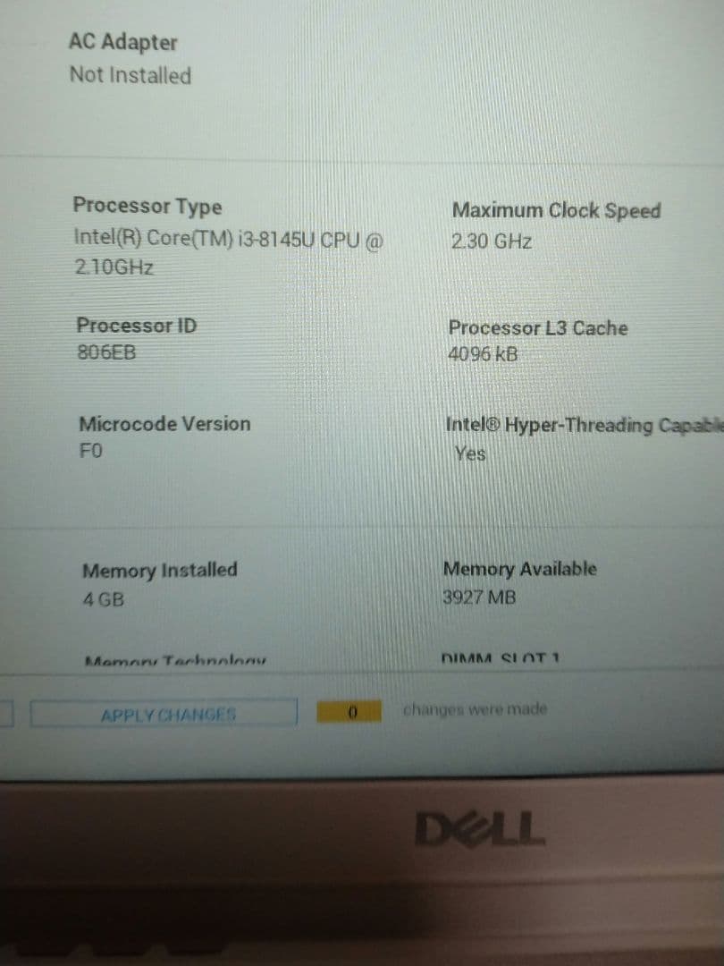 DELL inspiron 5390 （簡易カスタム品）
