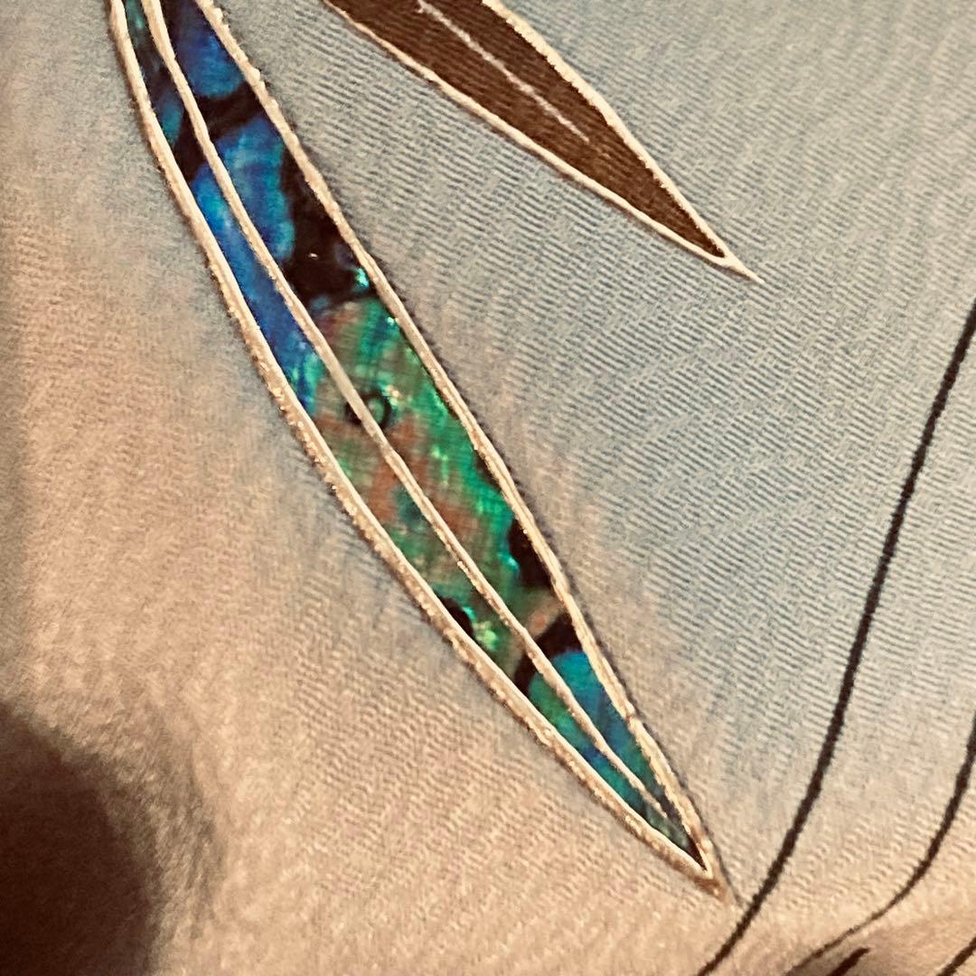 靖 122720宅　螺鈿小紋　竹　袷　着物