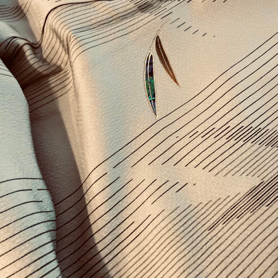 靖 122720宅　螺鈿小紋　竹　袷　着物