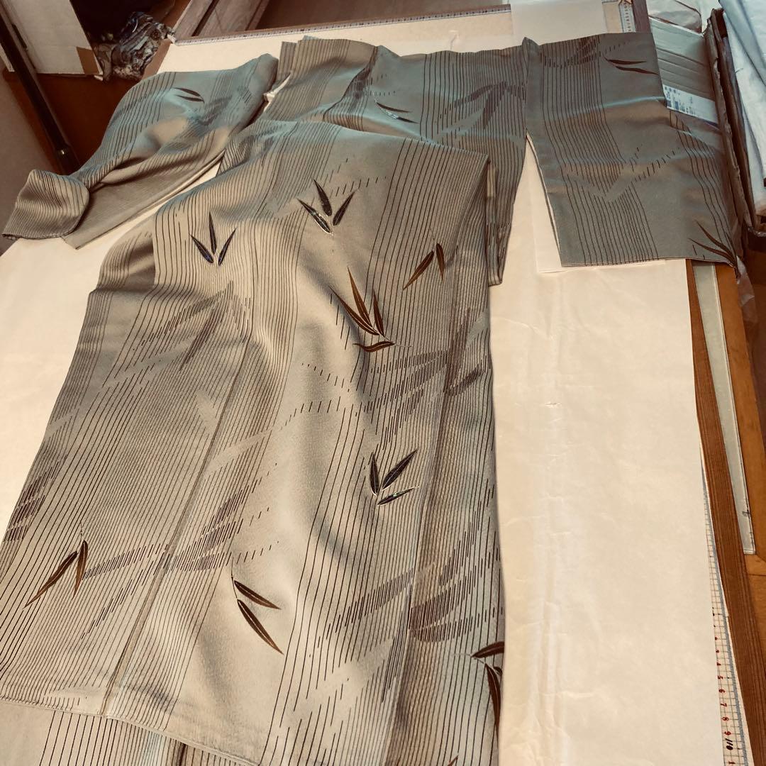 靖 122720宅　螺鈿小紋　竹　袷　着物