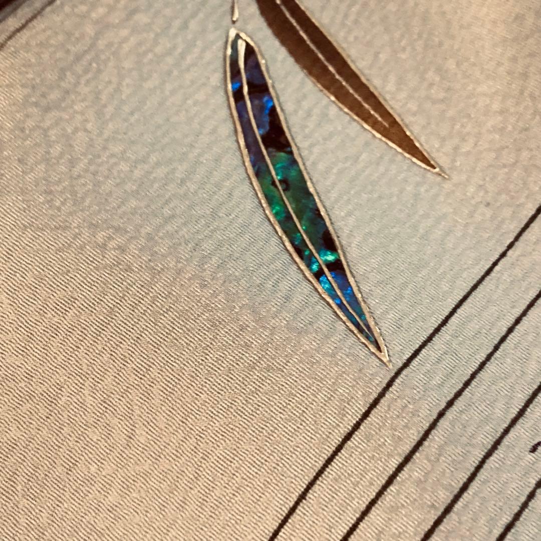 靖 122720宅　螺鈿小紋　竹　袷　着物