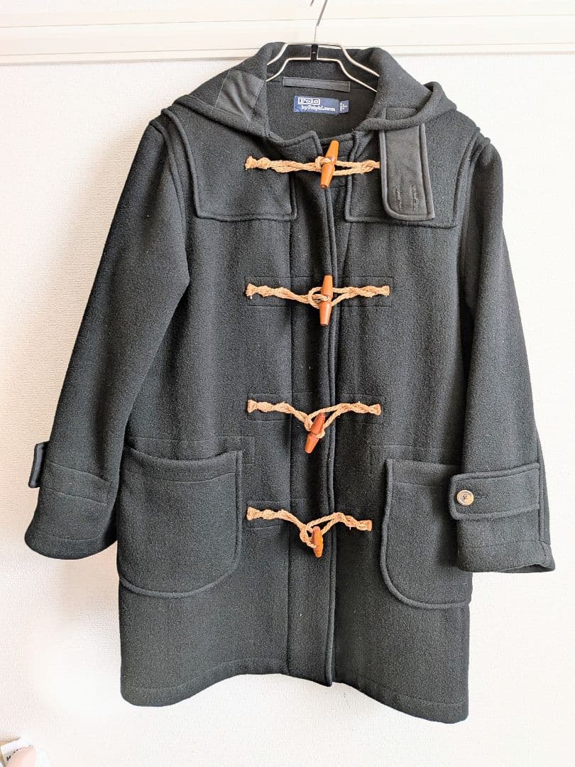 極美品　ヴィンテージ　ラルフローレン　USA製　ダッフルコート　ウール　黒　S