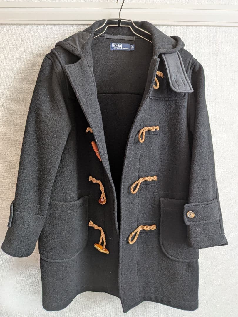 極美品　ヴィンテージ　ラルフローレン　USA製　ダッフルコート　ウール　黒　S