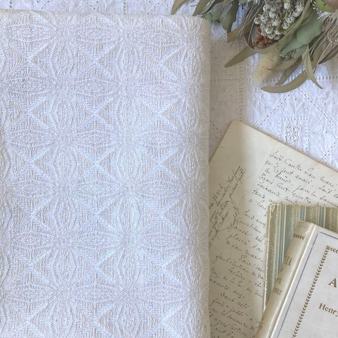 SWC216北欧ヴィンテージ1950s伝統織りリネンのテーブルクロス（特大サイズ