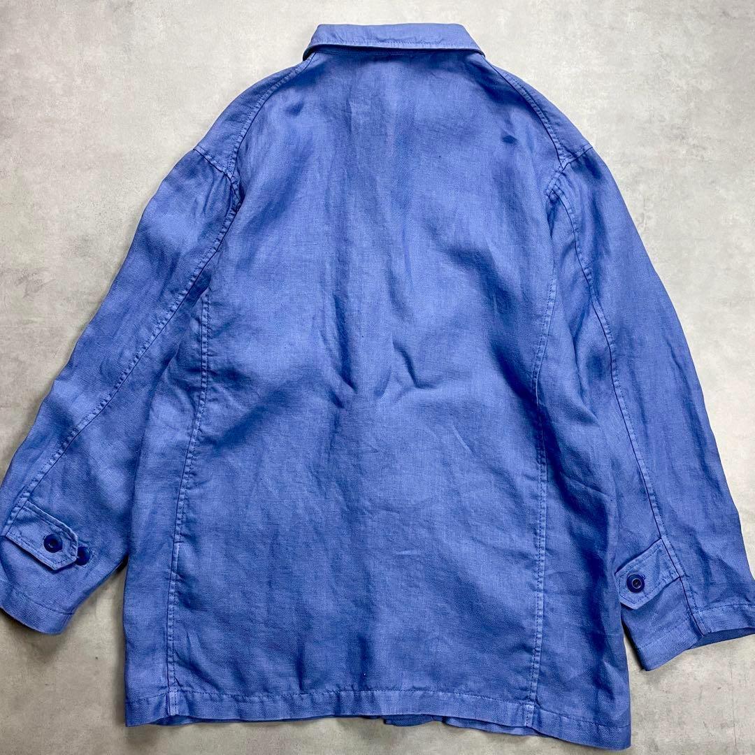 美品 フレームワーク 　カバーオール フレンチリネン　リネンジャケット　ブルー