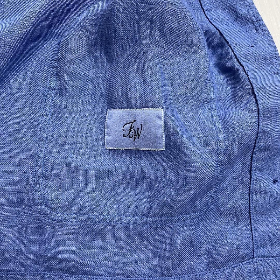美品 フレームワーク 　カバーオール フレンチリネン　リネンジャケット　ブルー