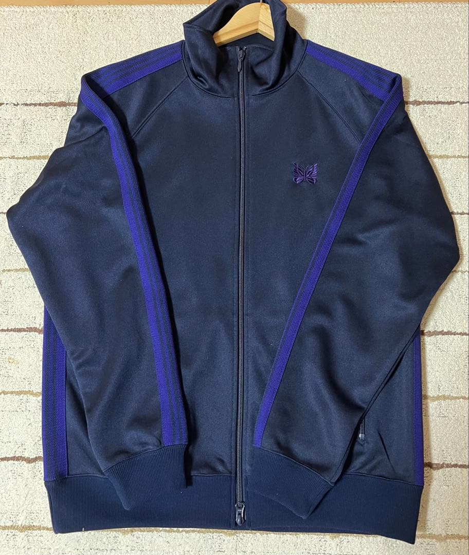 美品needles トラックジャケット　黒×紫　ニードルス　トラックトップ