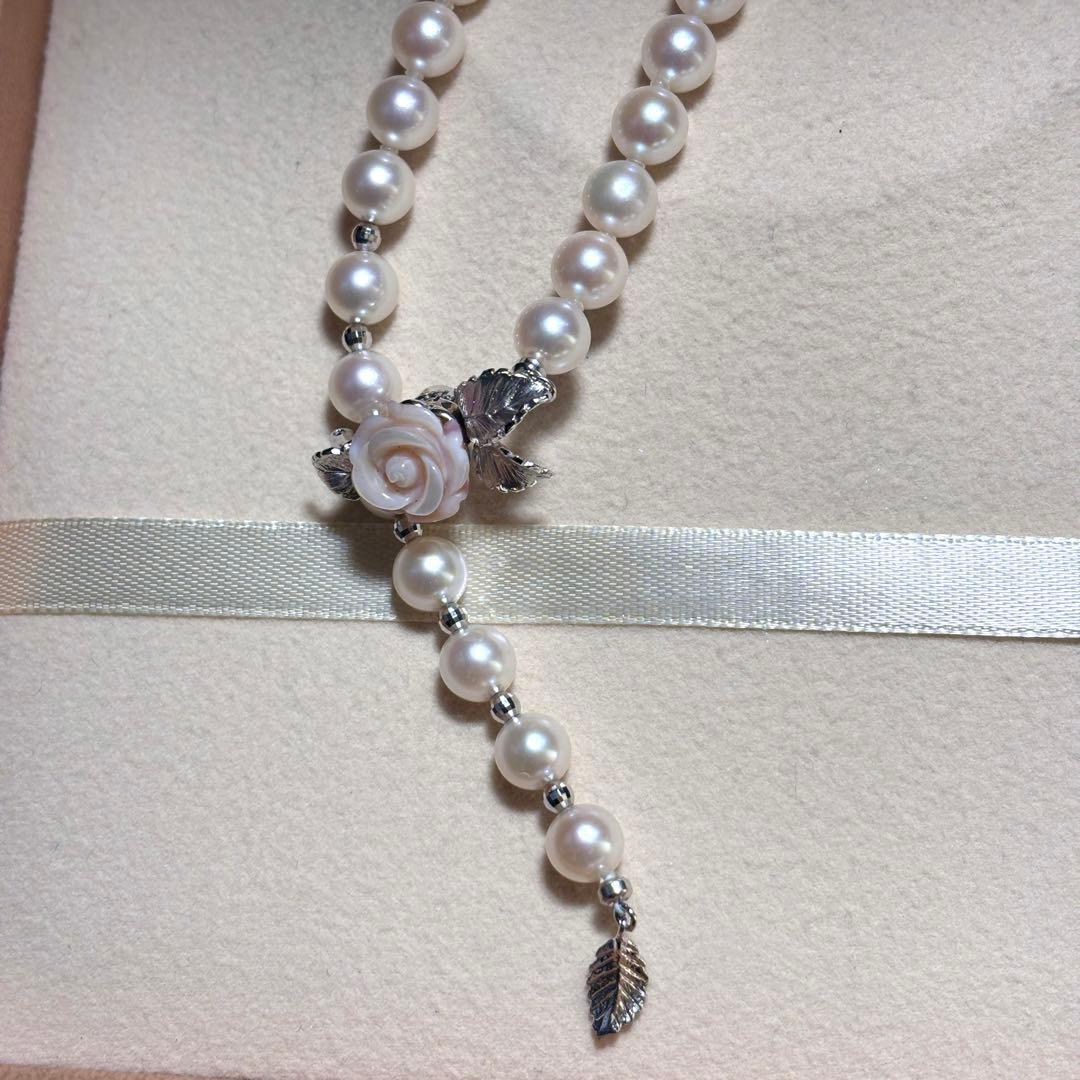 【希少✨】　あこや真珠　パール　ネックレス　約7.0-7.5mm 希少デザイン