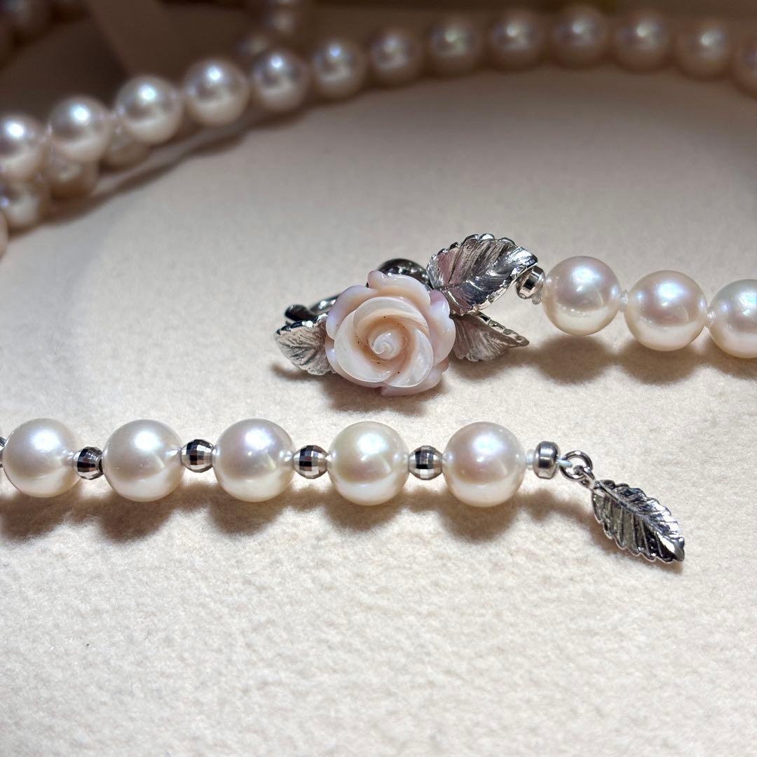 【希少✨】　あこや真珠　パール　ネックレス　約7.0-7.5mm 希少デザイン