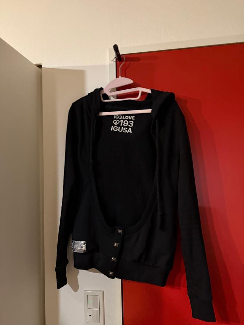 トップス IGUSA PEACE STUD HOODIE CARDIGAN