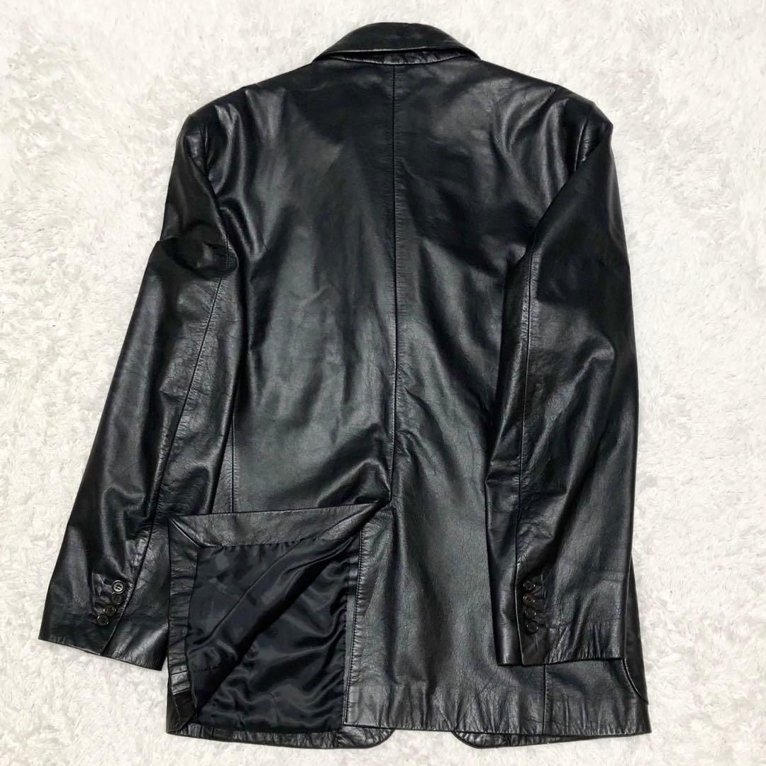 上美品！Paul Smith ポールスミス テーラードジャケット 牛革 ブラック