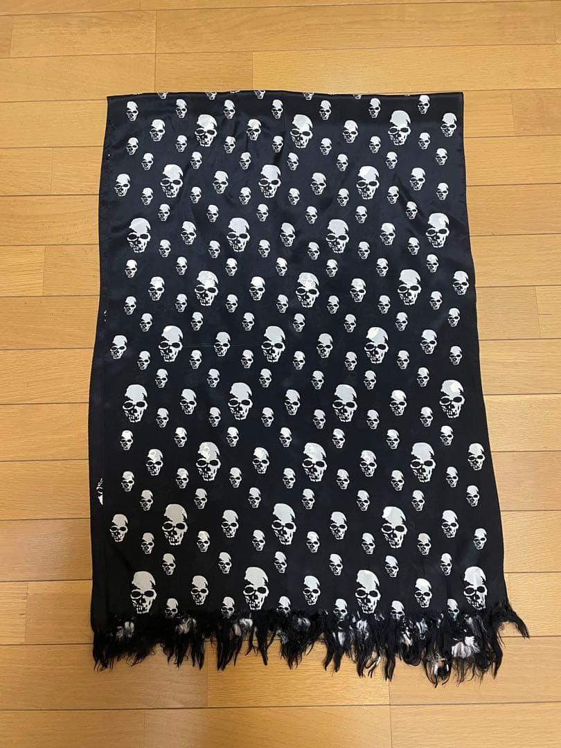 NUMBER (N)INE ナンバーナイン スカル柄 スカーフ ストール 黒