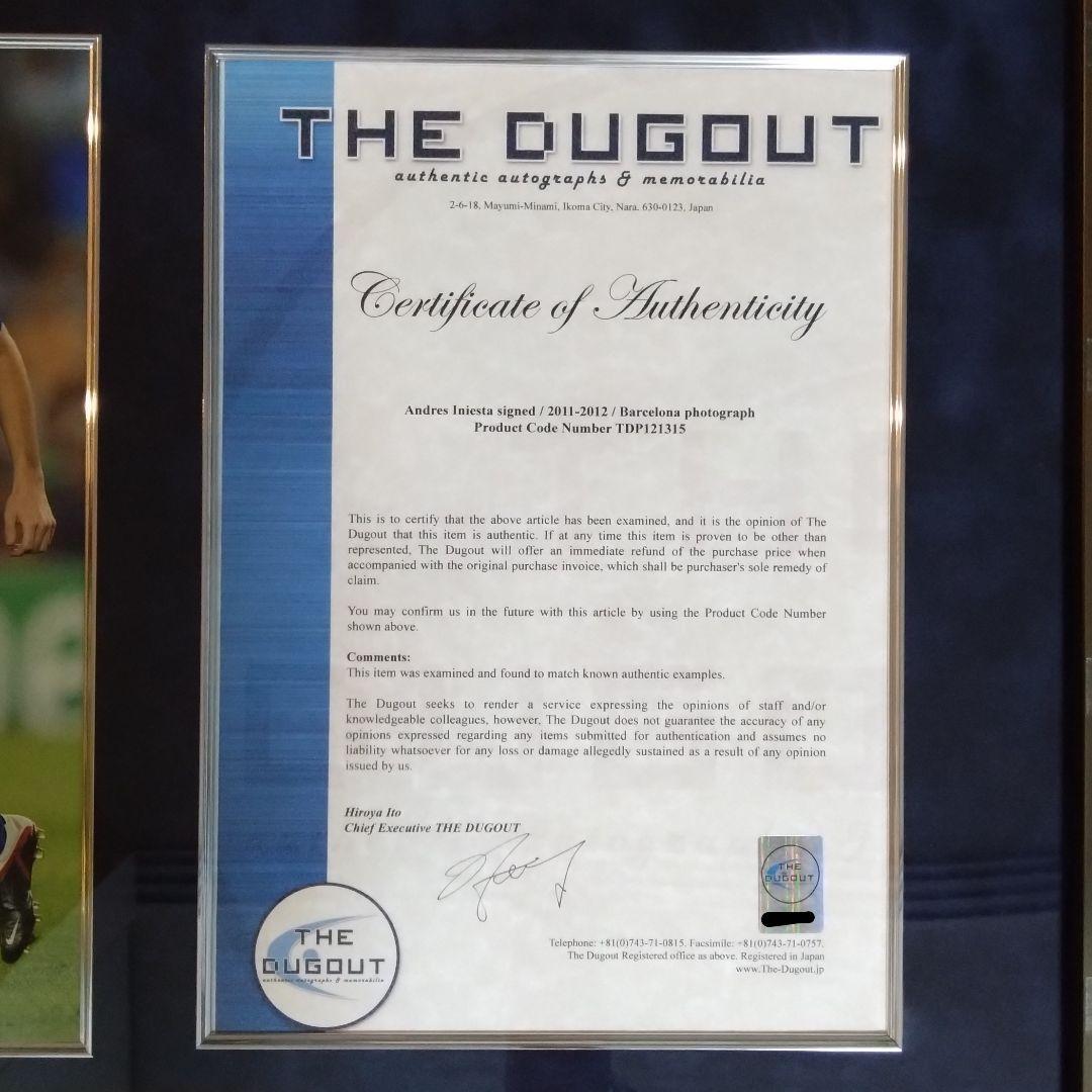 イニエスタ　直筆サイン入りフォト 2011-2012 バルセロナ