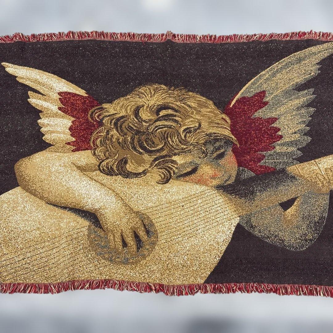 マンダリンを奏でる天使　マルチカバー　ソファカバー　ラグ　111x170