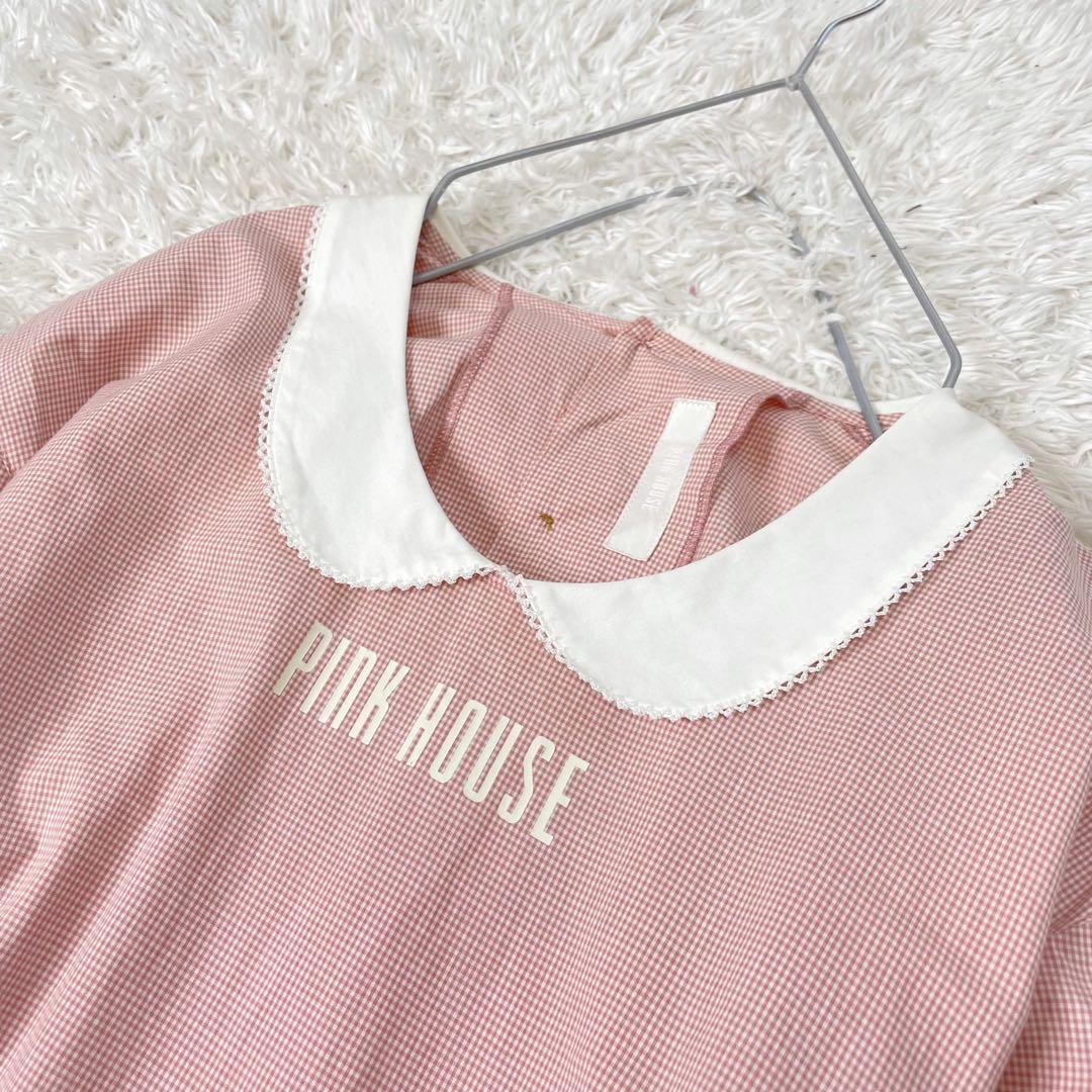 PINKHOUSE ピンクハウス ギンガムチェック襟付き ワンピース リボン