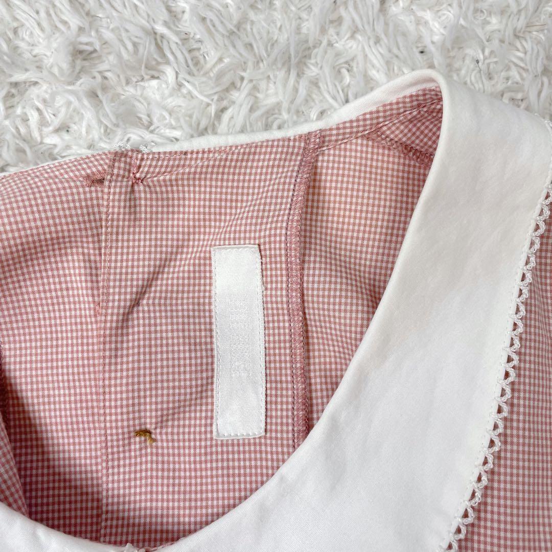 PINKHOUSE ピンクハウス ギンガムチェック襟付き ワンピース リボン