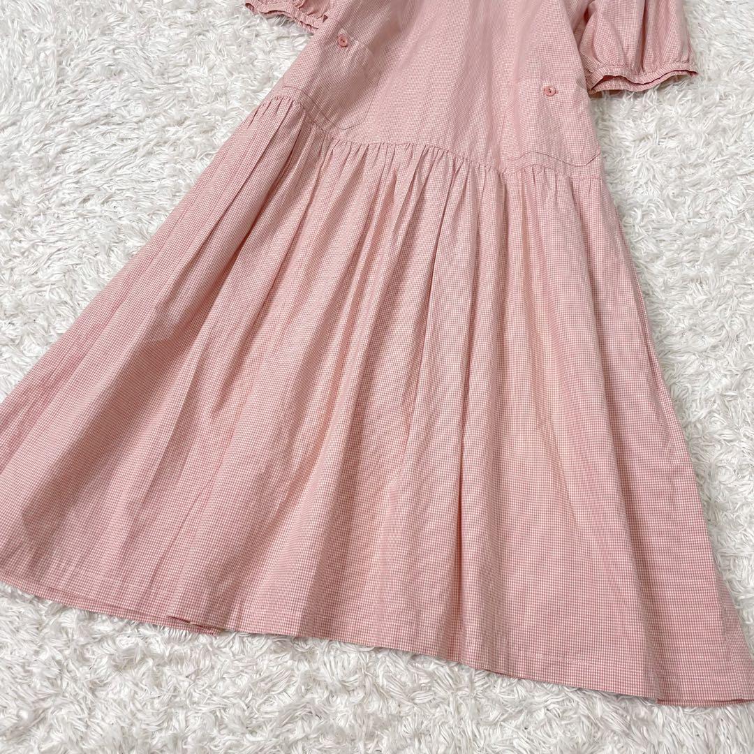 PINKHOUSE ピンクハウス ギンガムチェック襟付き ワンピース リボン