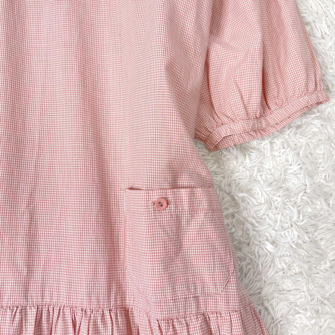 PINKHOUSE ピンクハウス ギンガムチェック襟付き ワンピース リボン